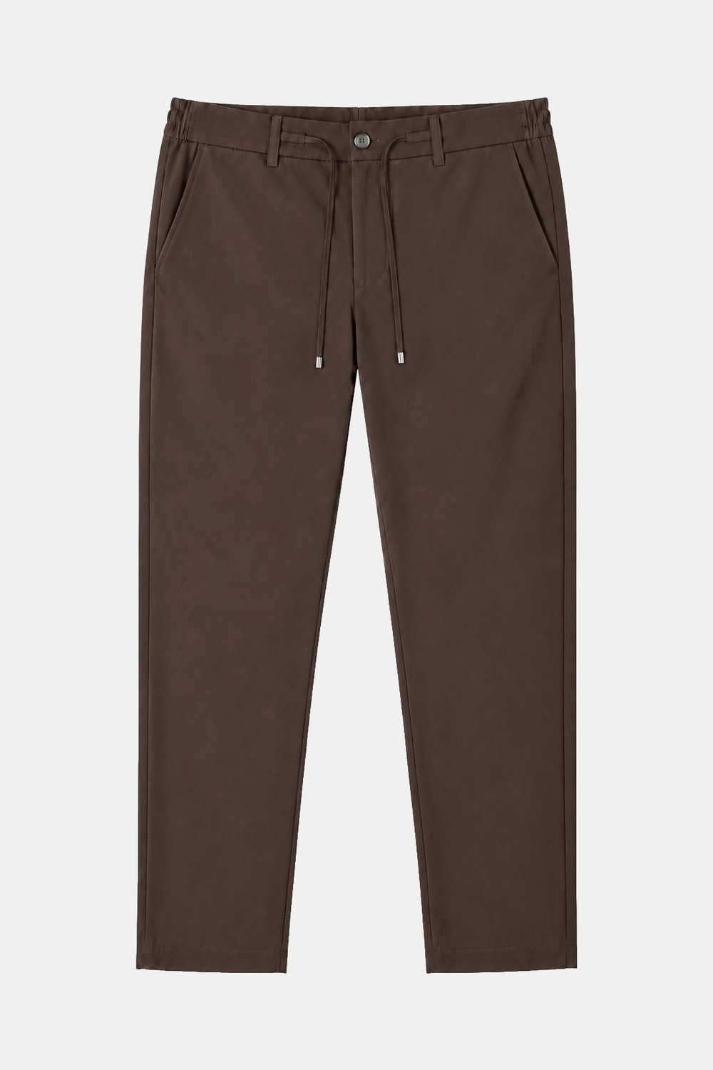Kahve Dokulu Arka Lastikli Köprü Kemerli Bağcıklı Slim Fit Jogger Pantolon