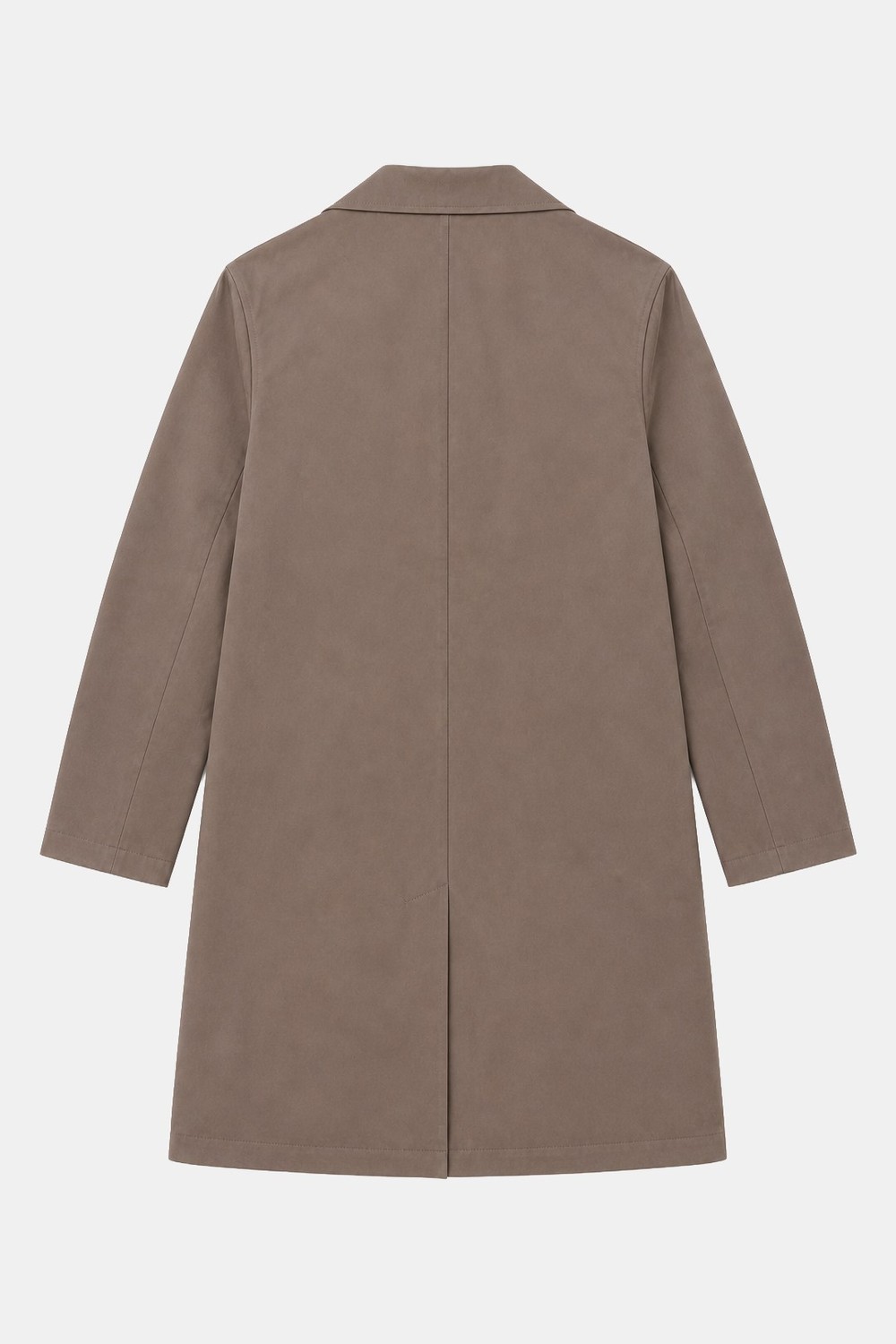 Kahve Oversize Pamuklu Yan Cepli Mono Yaka Trençkot
