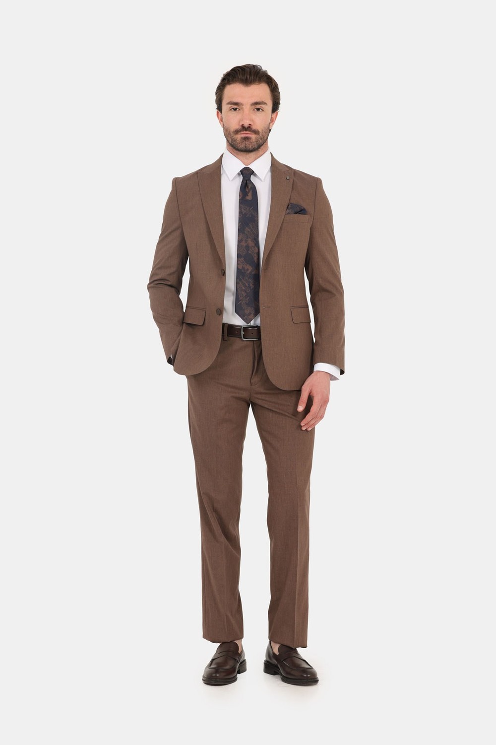 Kahve SABRİ ÖZEL SLIM FIT TAKIM ELBİSE