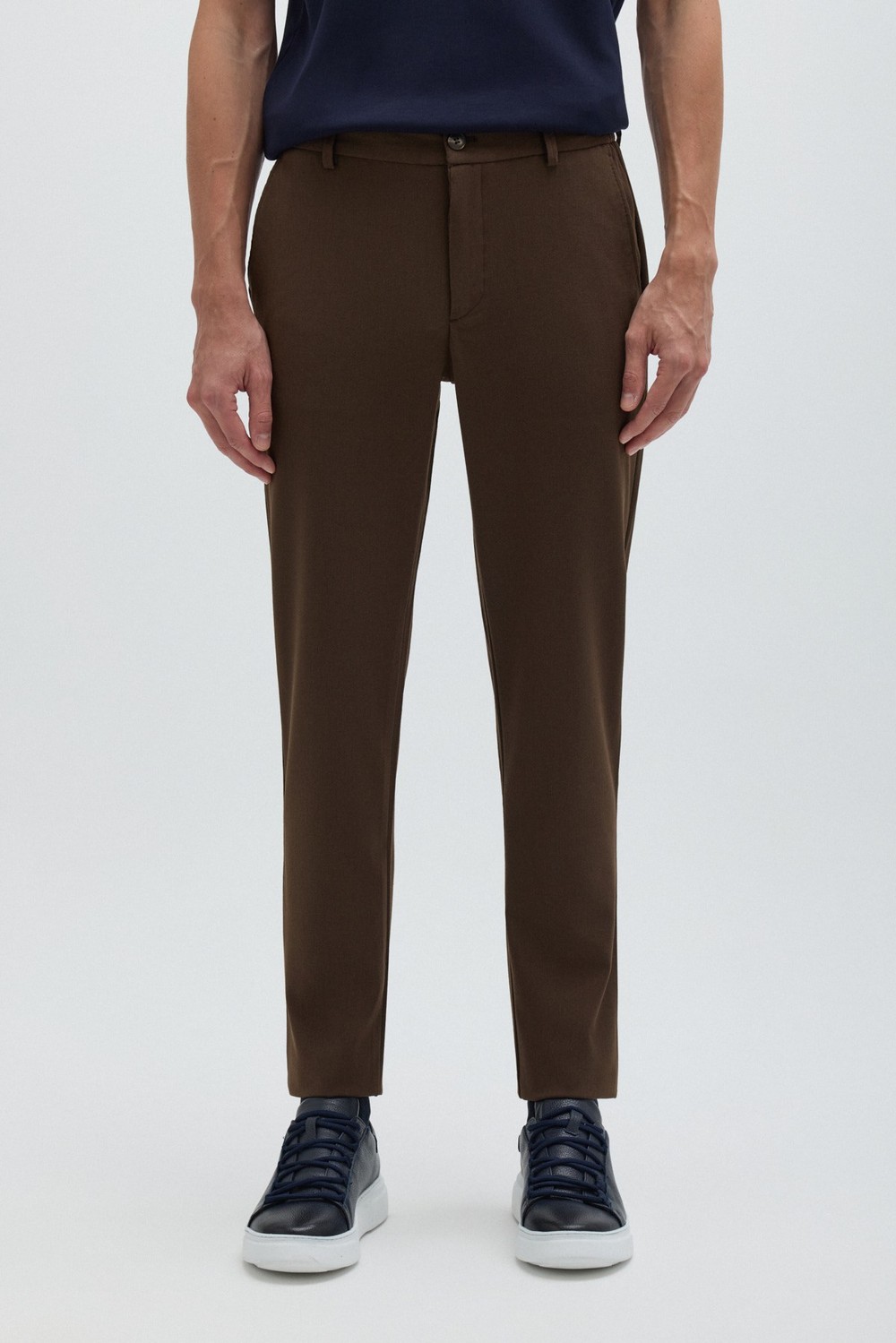 Kahve Yanı Lastikli Köprülü Kemerli Jogger Pantolon