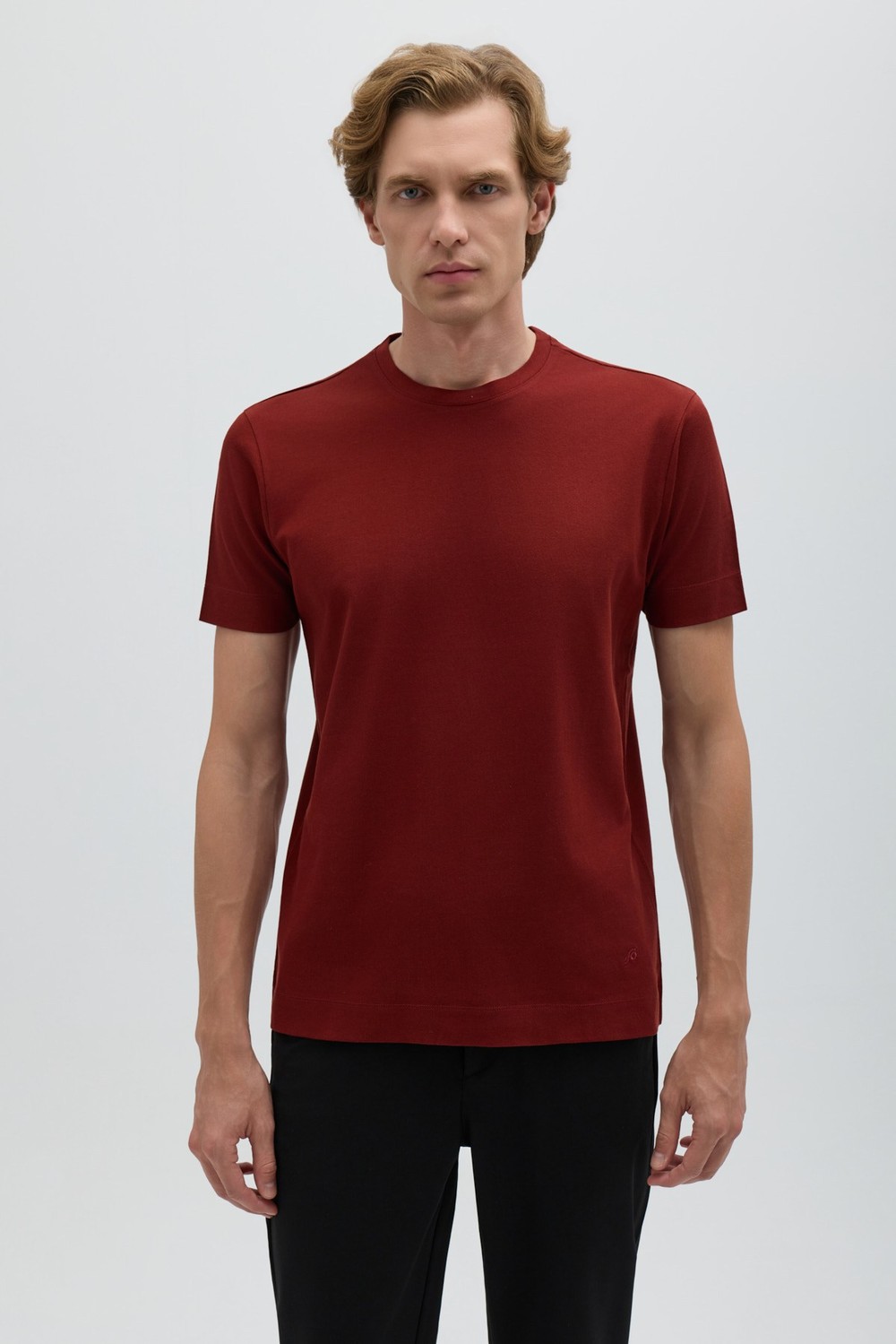 Kiremit Kırmızısı SUPERFINE MERSERIZE COTTON T-SHIRT