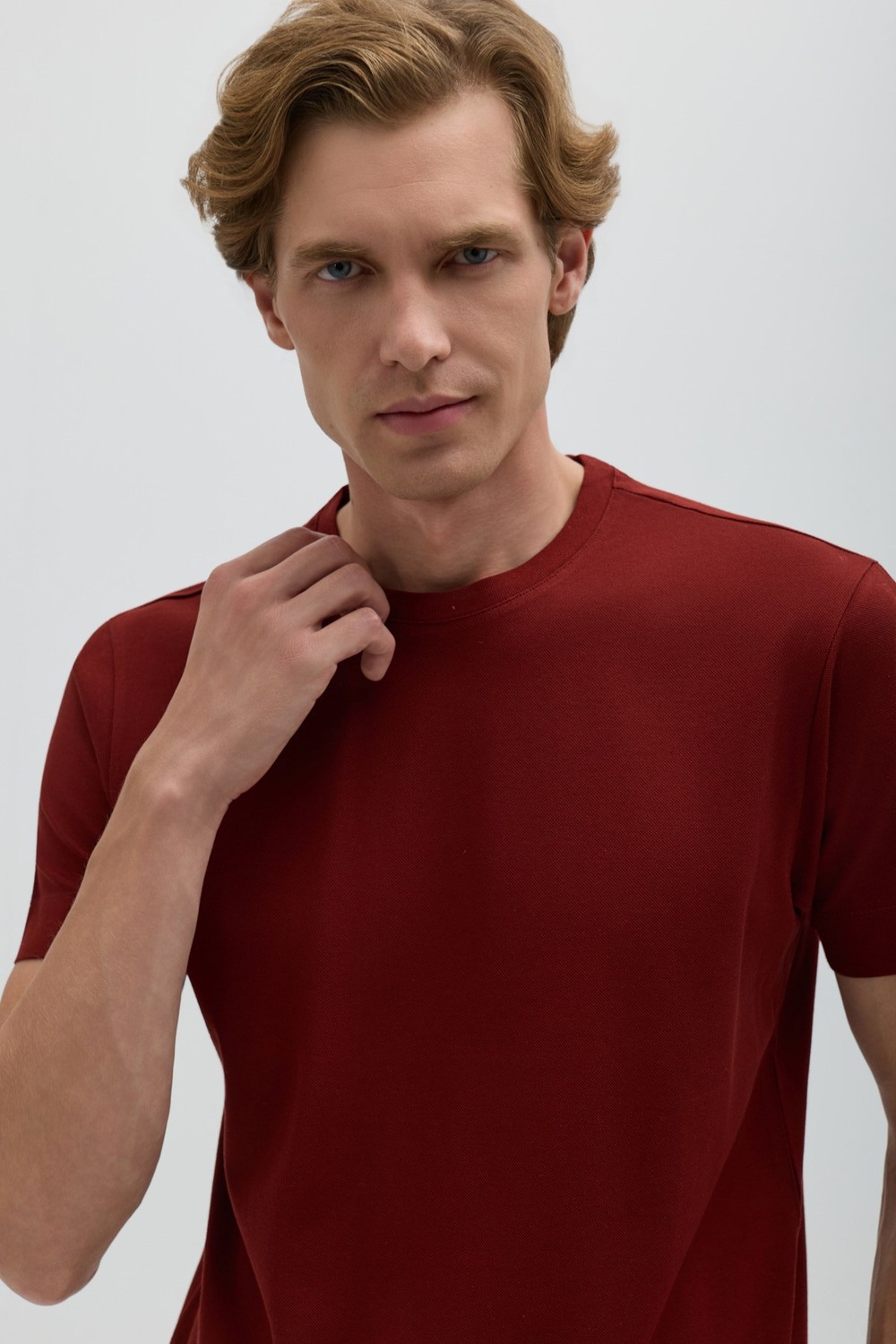 Kiremit Kırmızısı SUPERFINE MERSERIZE COTTON T-SHIRT