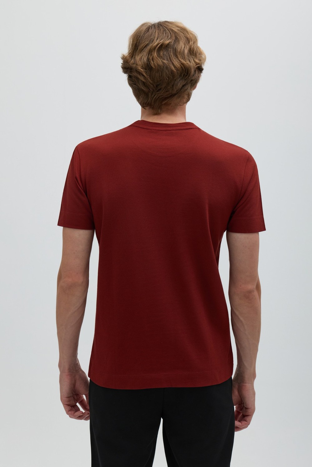 Kiremit Kırmızısı SUPERFINE MERSERIZE COTTON T-SHIRT