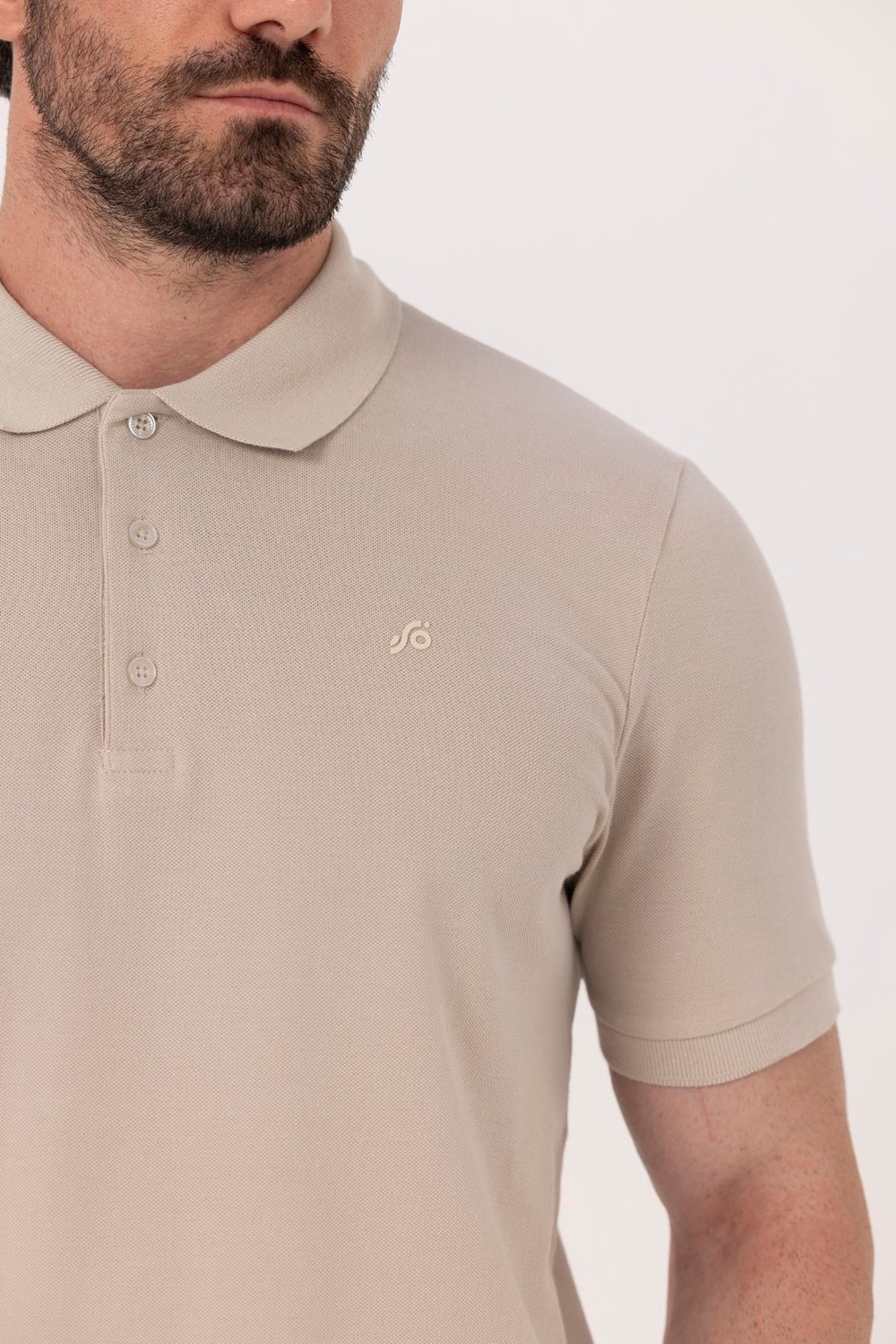 Kum %100 Pamuk Regular Fit Klasik Polo Yaka T-shirt