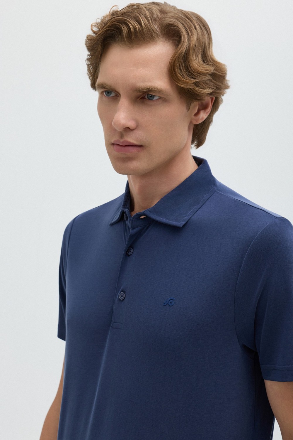 Lacivert Modal Regular Fit Polo Yaka T-shirt