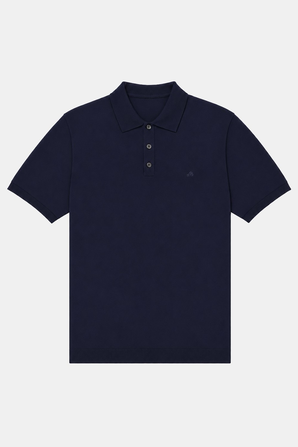 Lacivert Regular Fit Göğüs Nakış Detaylı Polo Yaka Triko T-shirt