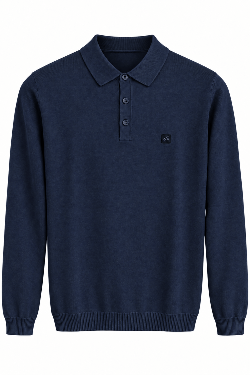 Lacivert Regular Fit Pamuklu Polo Yaka Triko Kazak