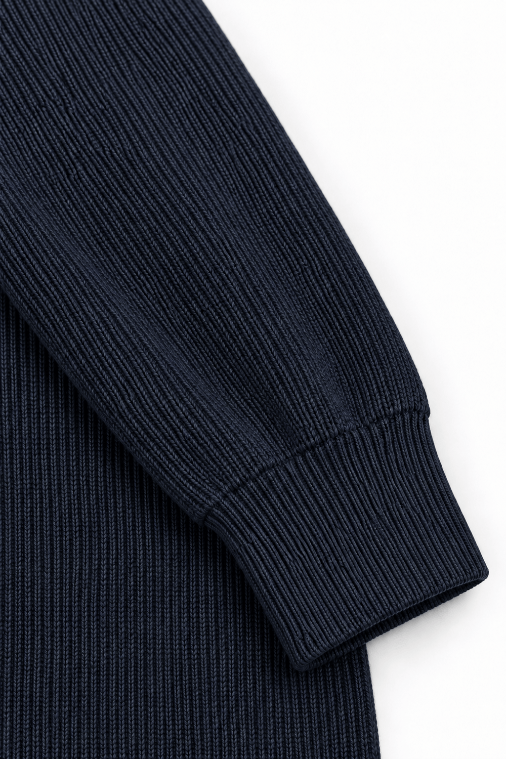 Lacivert Slim Fit Fermuarlı Yarım Balıkçı Yaka Triko Kazak