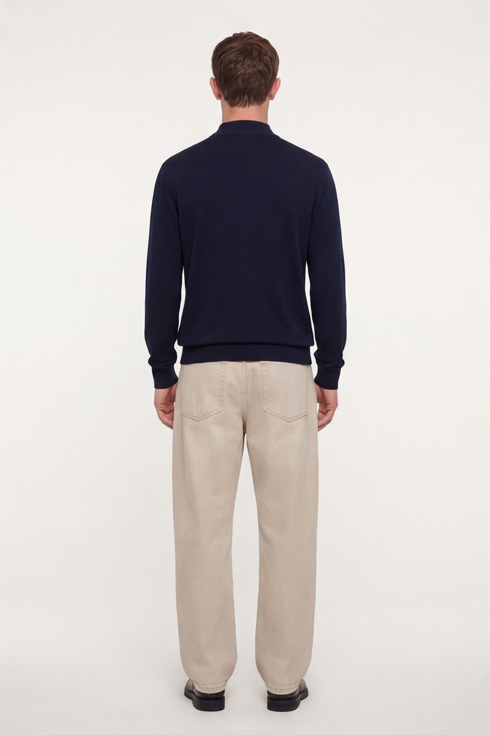 Lacivert Slim Fit Yarım Balıkçı Yaka Yünlü Triko Kazak