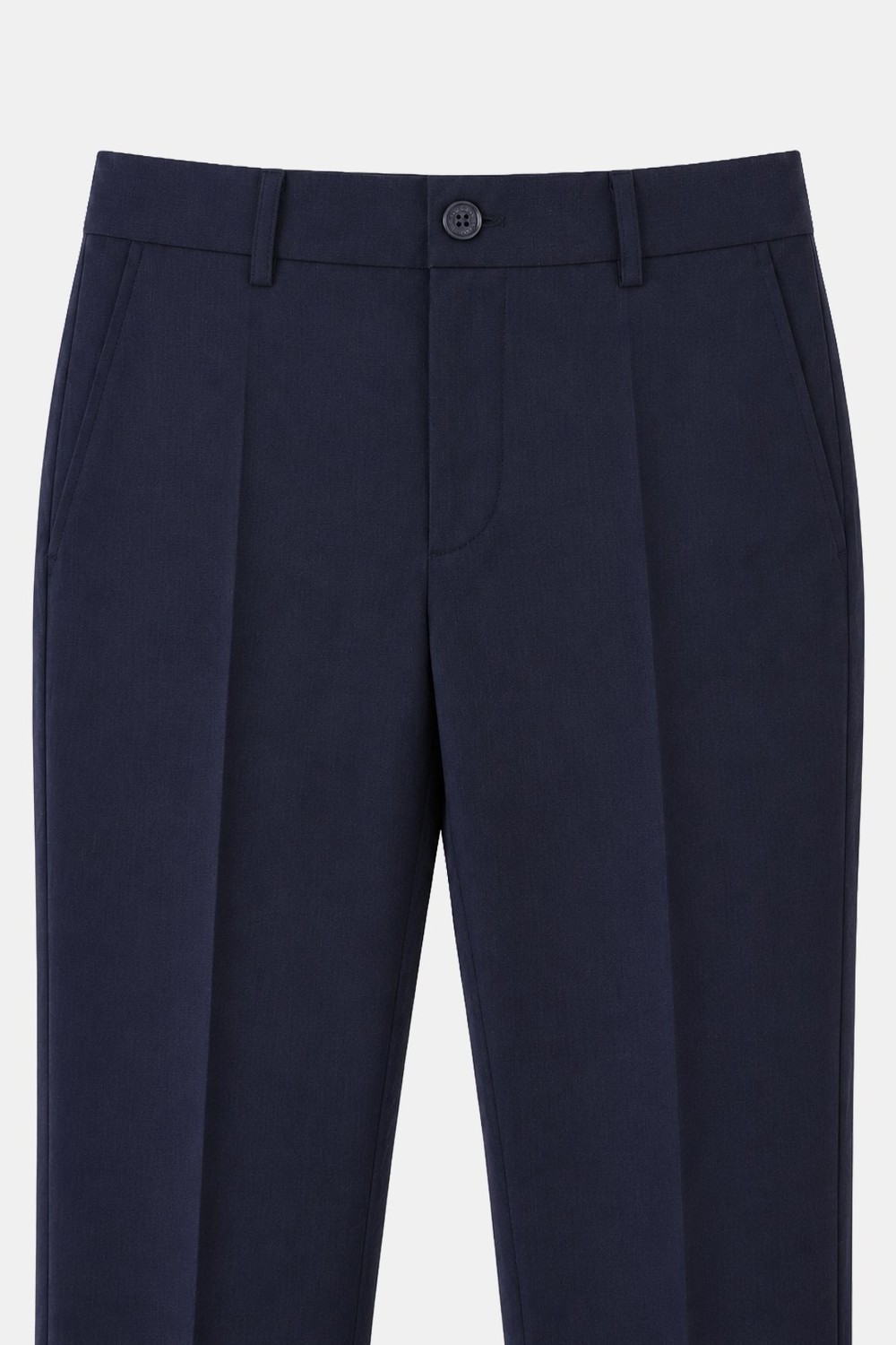 Lacivert Yün Karışımlı Çizgili Sivri Yaka Klasik Paça Tam Astarlı 6 Drop Slim Fit Takım Elbise