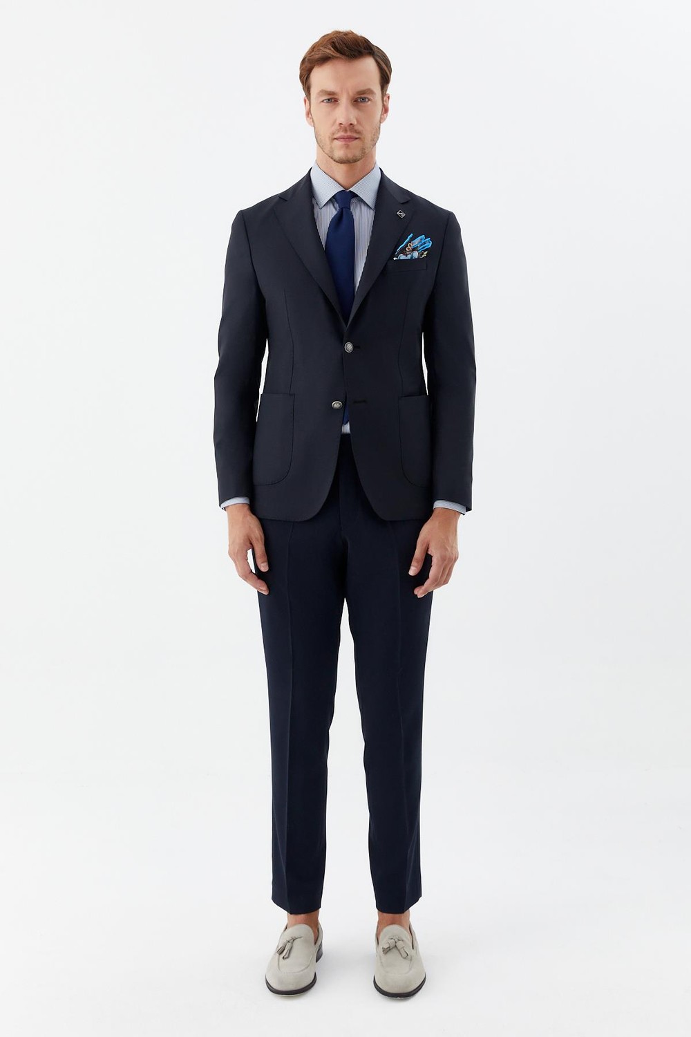 Erkek Siyah Slim Fit Mono Yaka 6 Drop Yün Karışımlı Astarsız Ceket