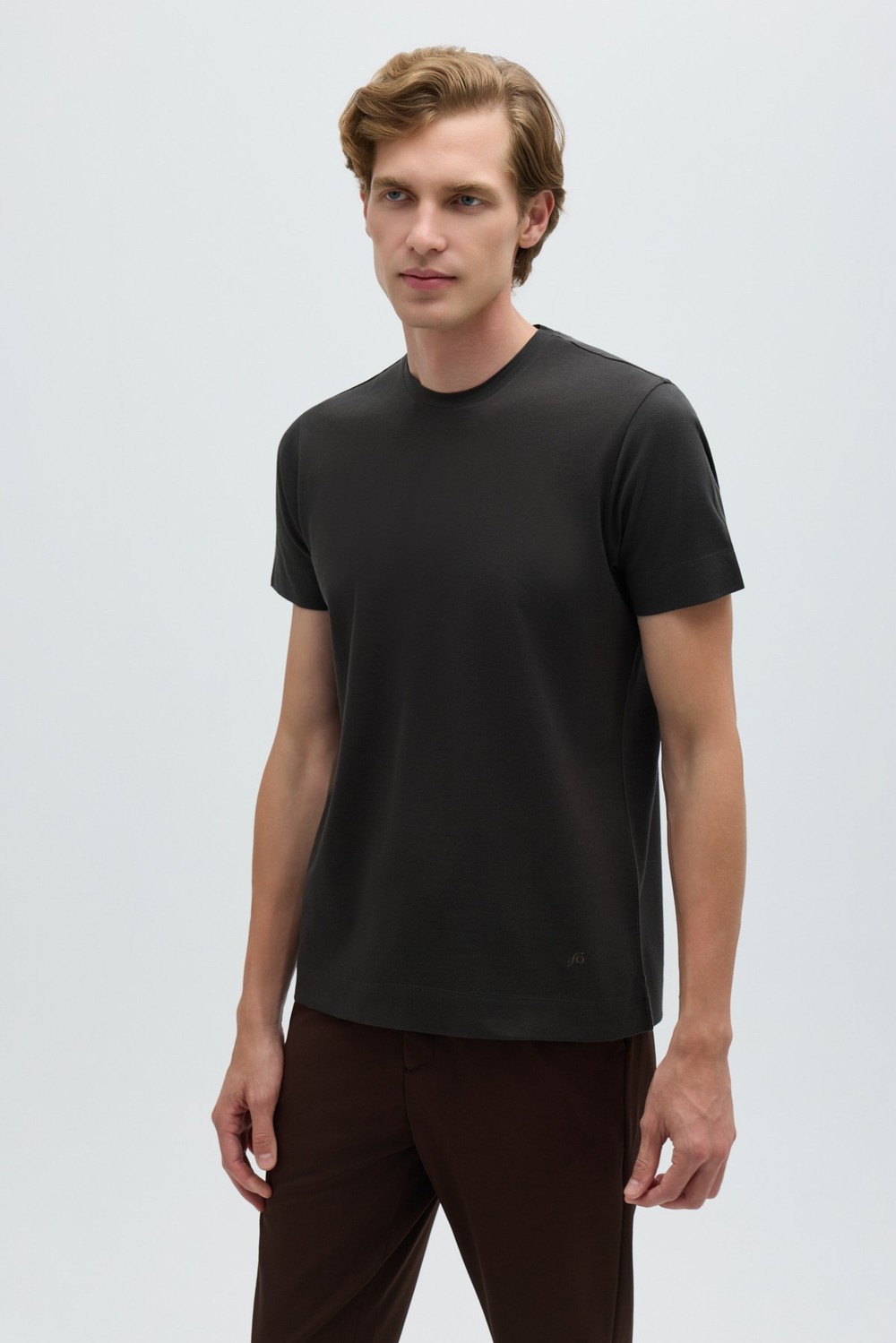 Nefti %100 Pamuk Regular Fit Dokuma Bisiklet Yaka Basic T-Shirt