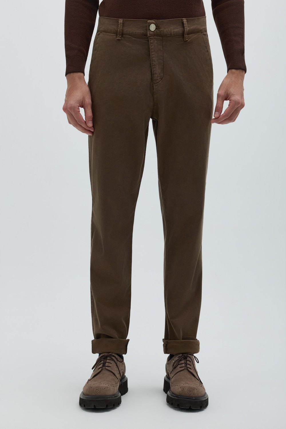 Orta Kahve Denim Regular Fit Erkek Pantolon