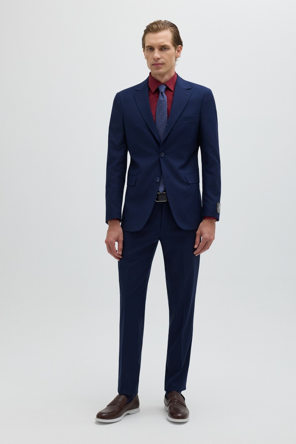 Parlement Slim Fit Düz Paça 6 Drop Mono Yaka Klasik Takım Elbise