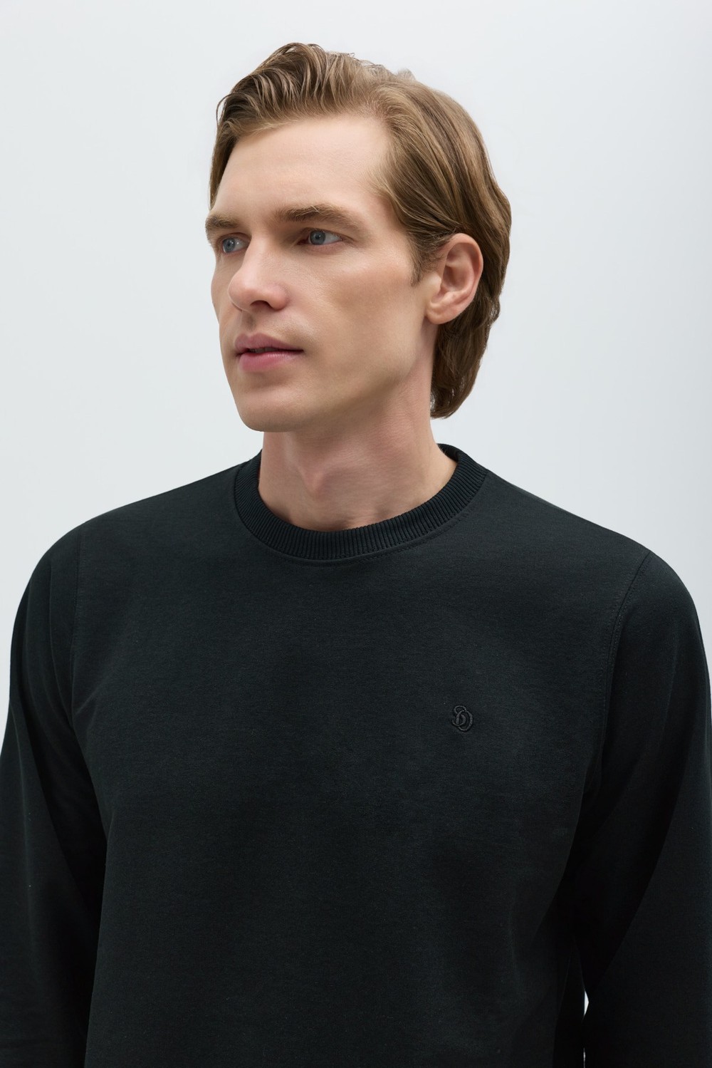 Siyah Basic Erkek Sweatshirt