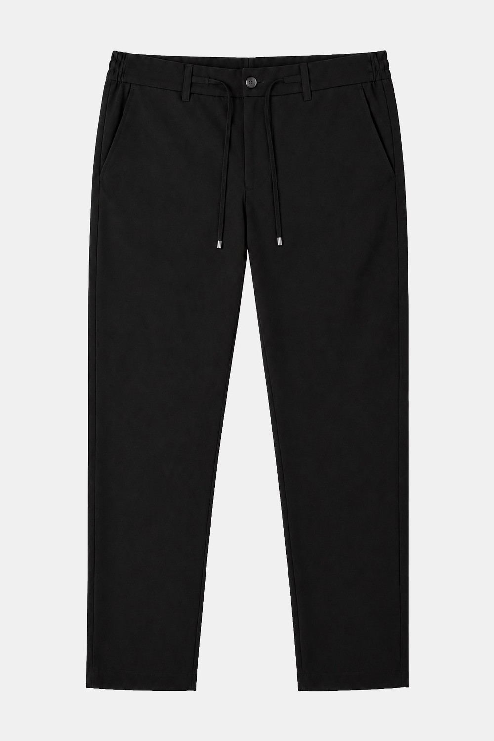 Siyah Dokulu Arka Lastikli Köprü Kemerli Bağcıklı Slim Fit Jogger Pantolon