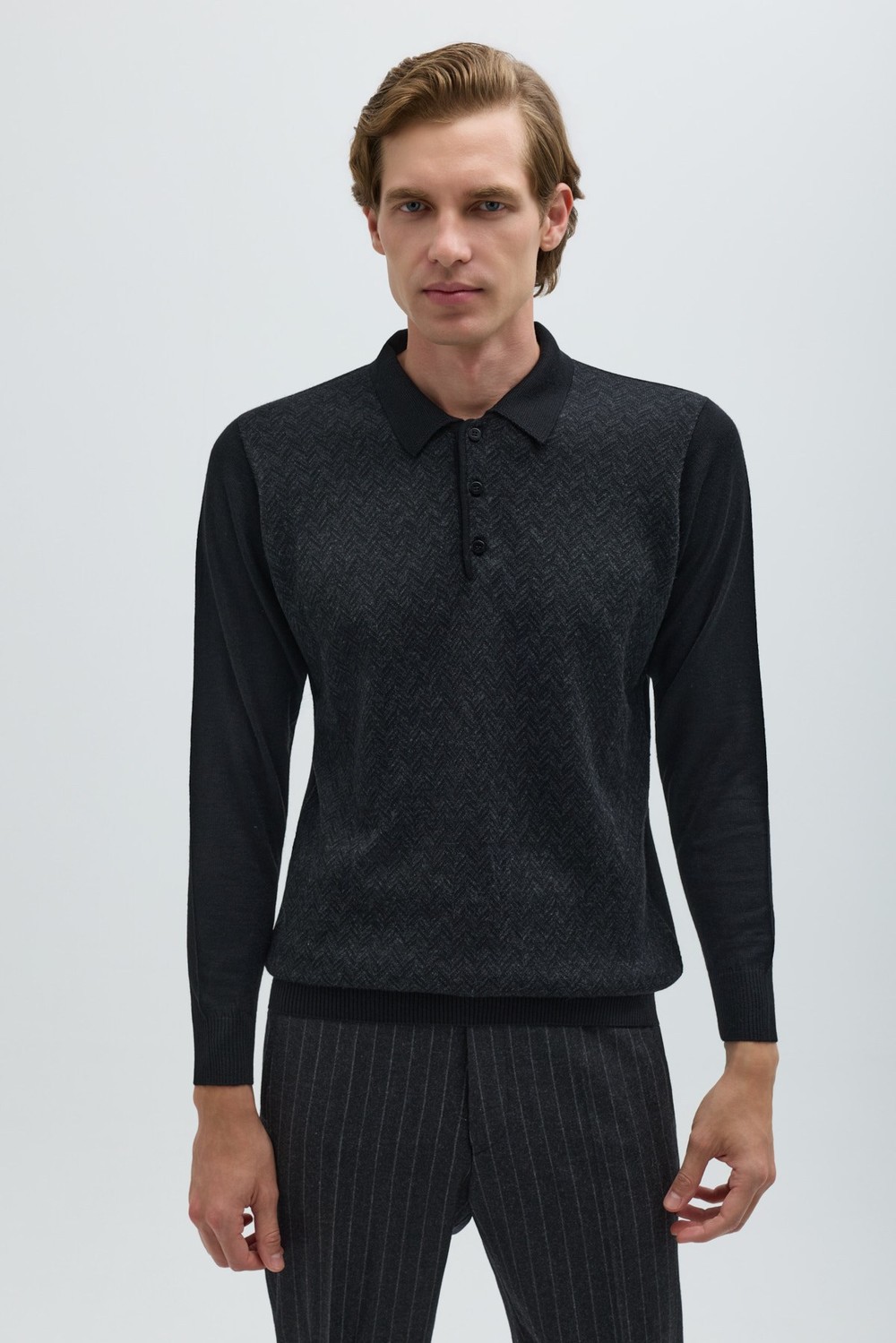 Siyah Polo Yaka Triko 