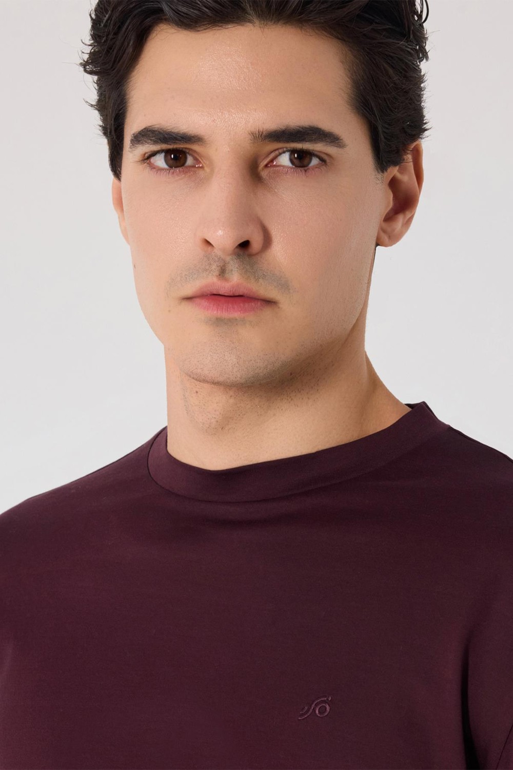 Bordo Regular Fit Bisiklet Yaka %100 Pamuk Erkek Sweatshirt
