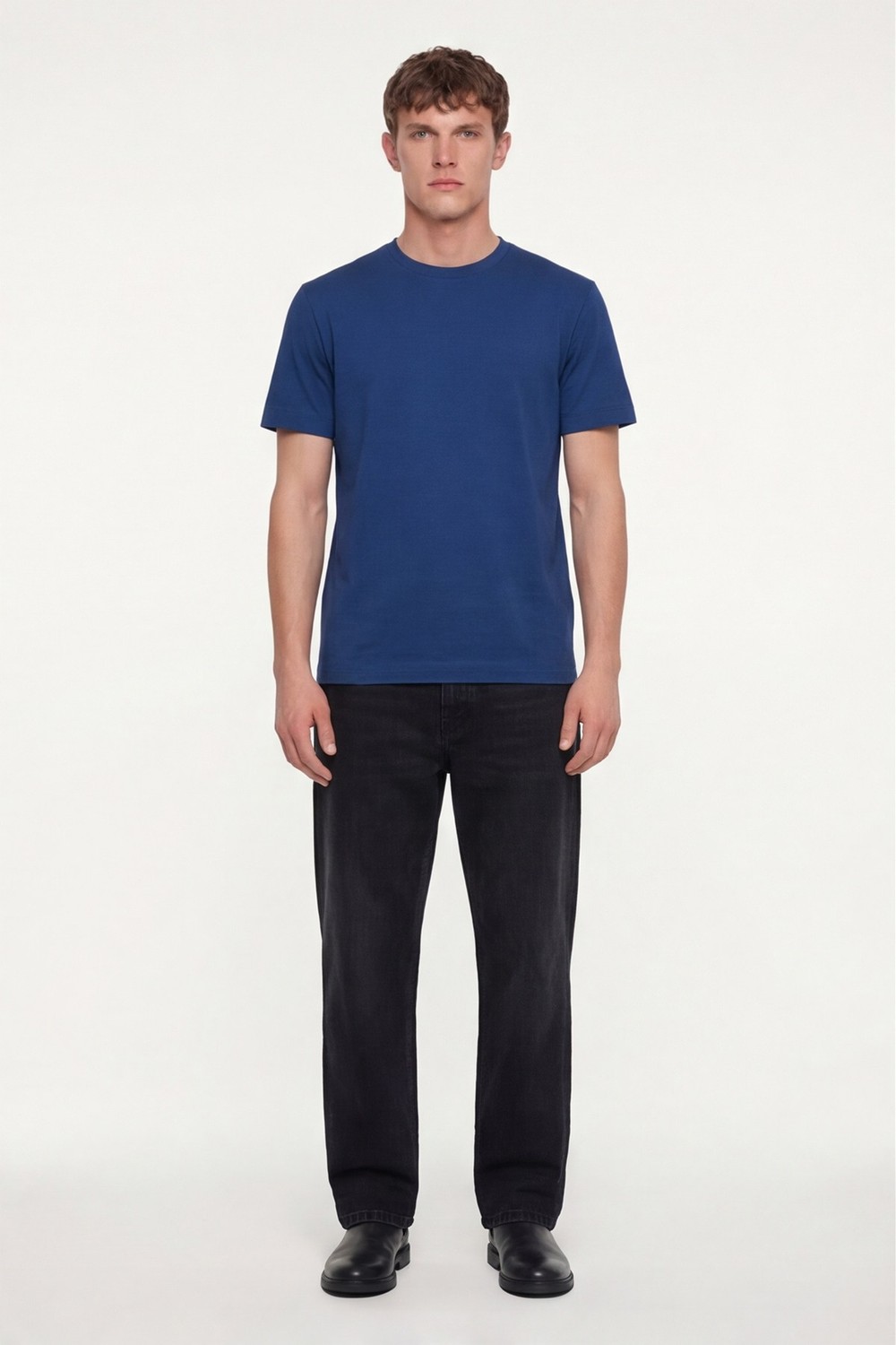 Parlement %100 Pamuk Regular Fit Dokuma Bisiklet Yaka Basic T-Shirt