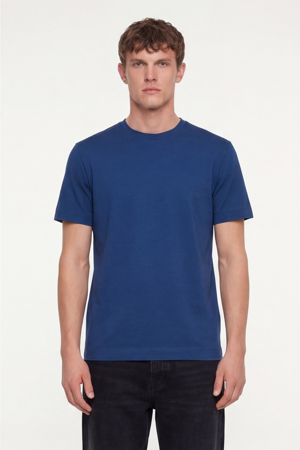 Parlement %100 Pamuk Regular Fit Dokuma Bisiklet Yaka Basic T-Shirt