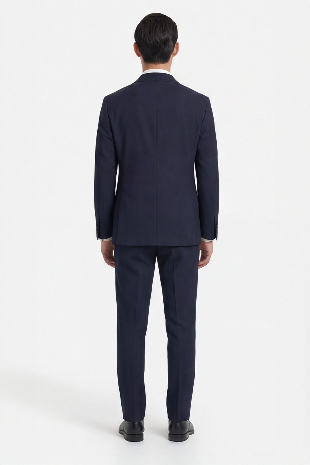 Lacivert Slim Fit 6 Drop Mono Yaka Viskon Tam Astarlı Takım Elbise