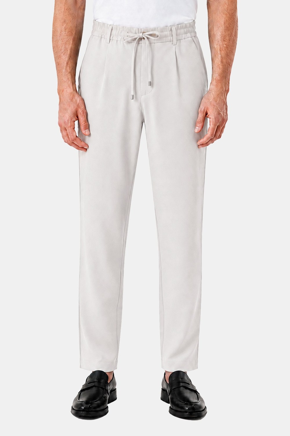 Taş Dokulu Arka Lastikli Köprü Kemerli Bağcıklı Slim Fit Jogger Pantolon