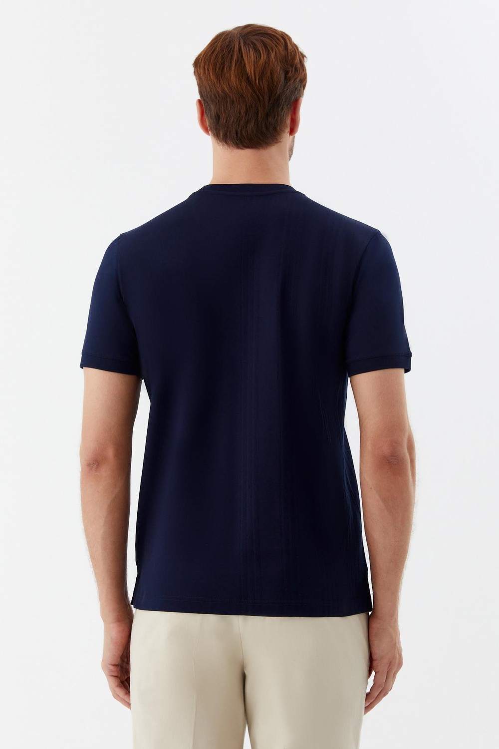 Triko Bisiklet Yaka Erkek T-Shirt Lacivert