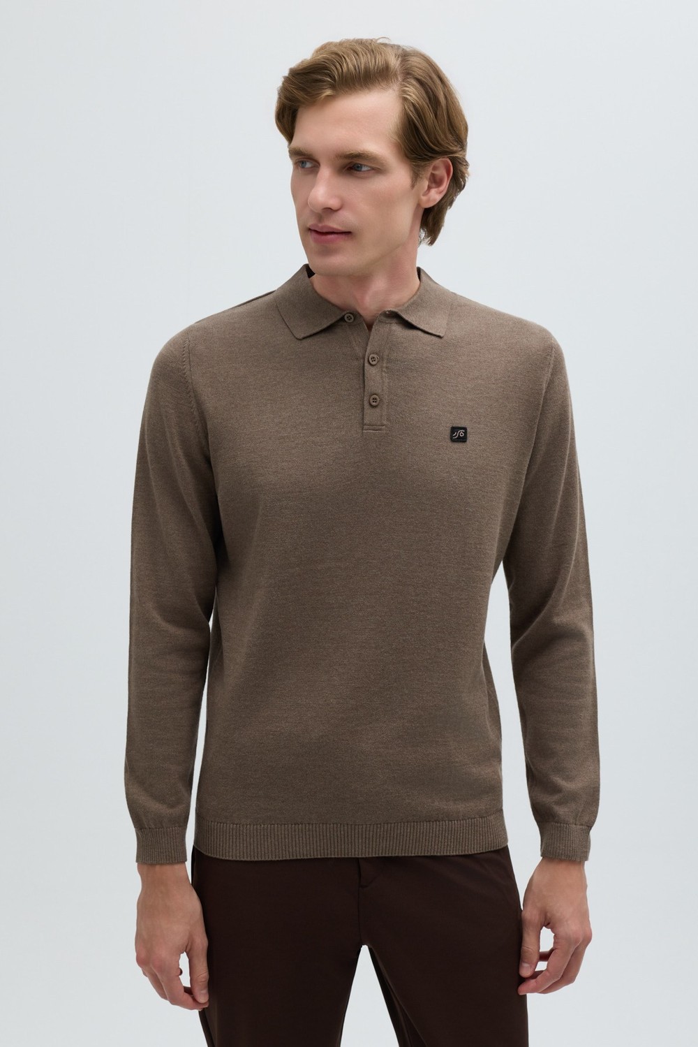 Vizon Regular Fit Pamuklu Polo Yaka Triko Kazak
