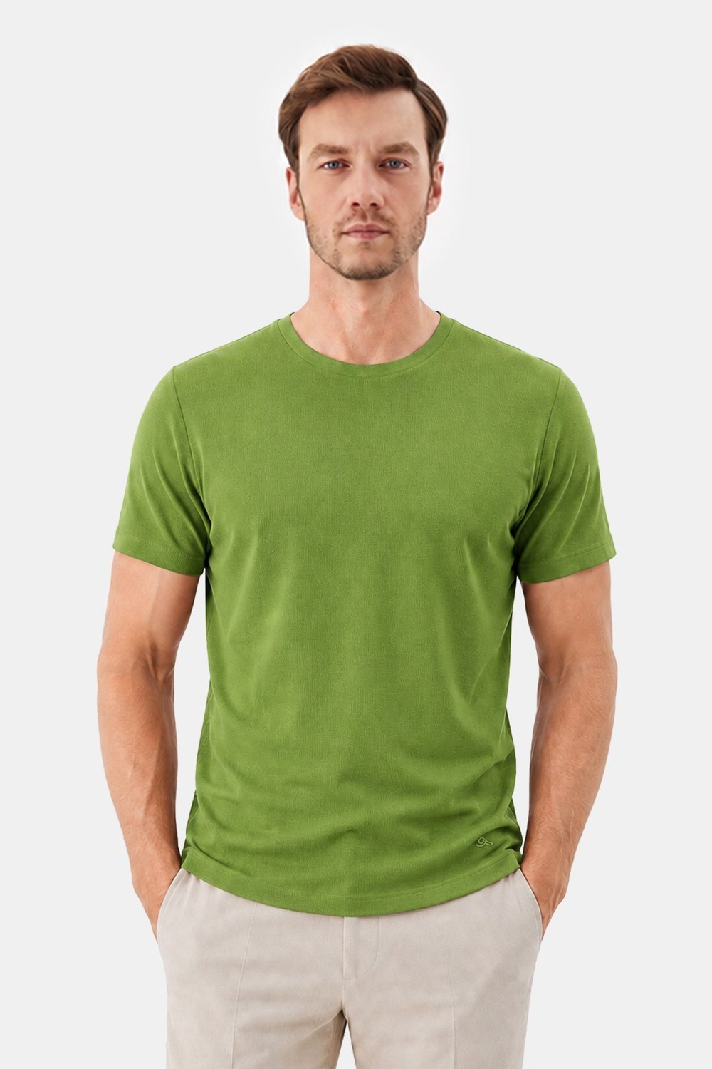 Yeşil SUPERFINE MERSERIZE COTTON T-SHIRT
