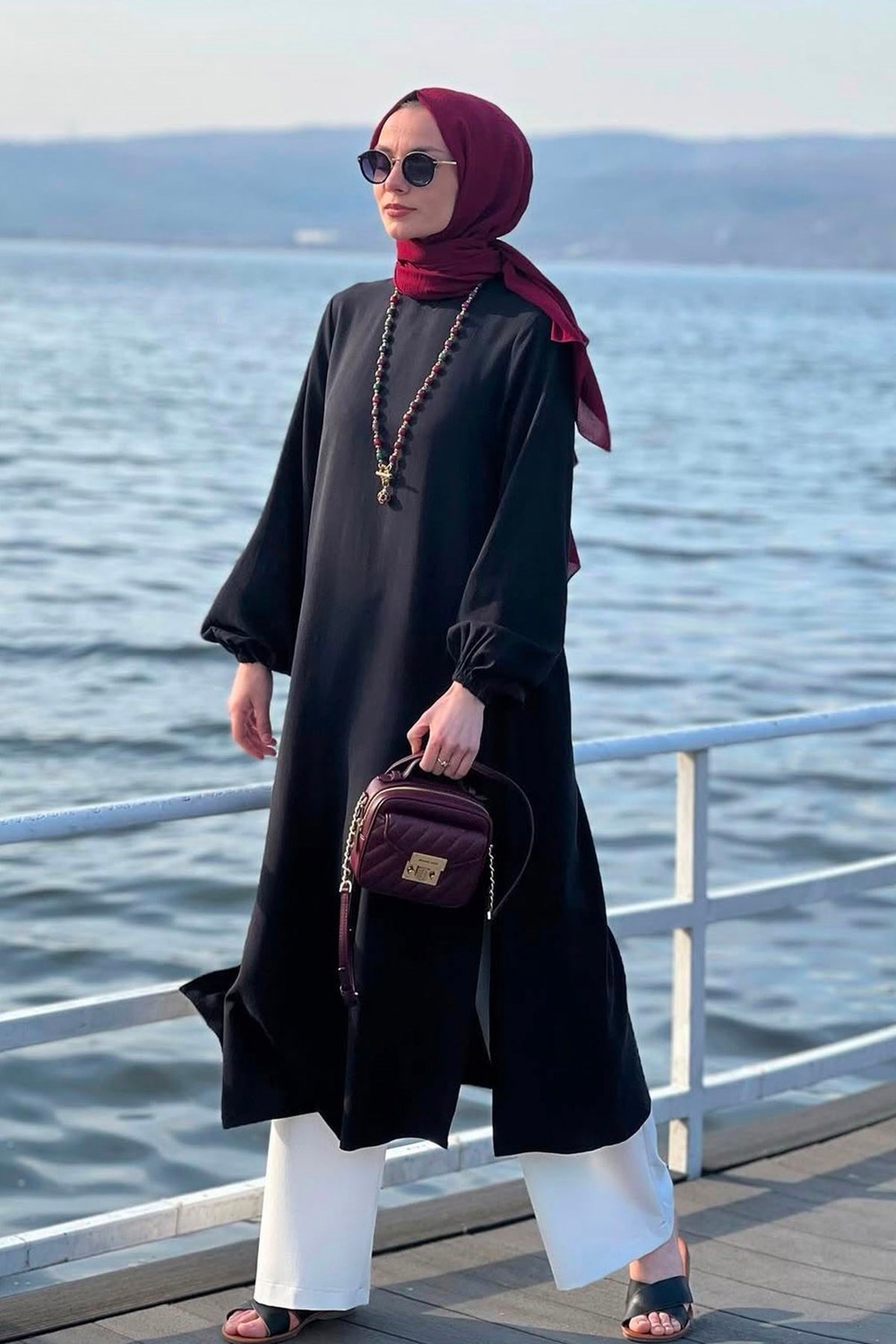 Siyah Doğal Pamuk Tunik