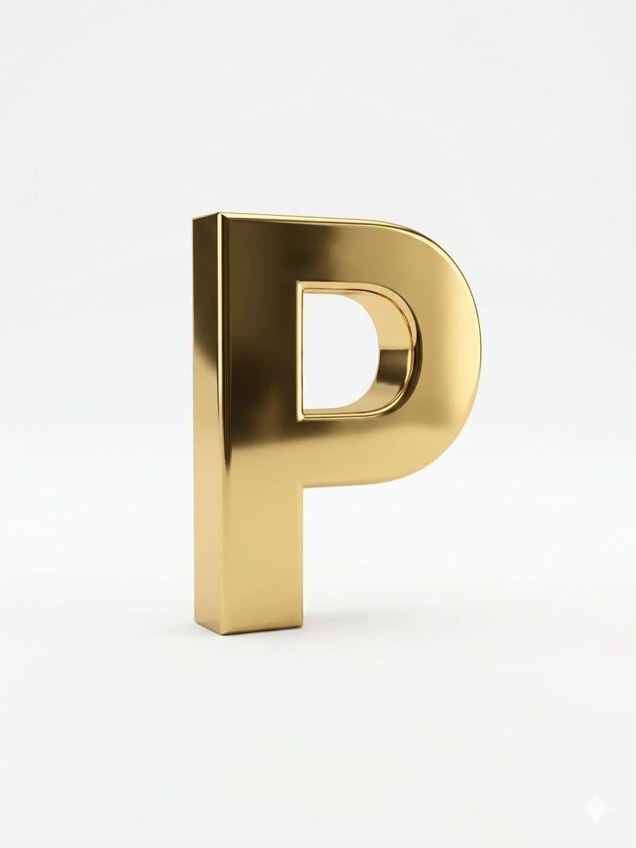 Gold Charm P Harfi
