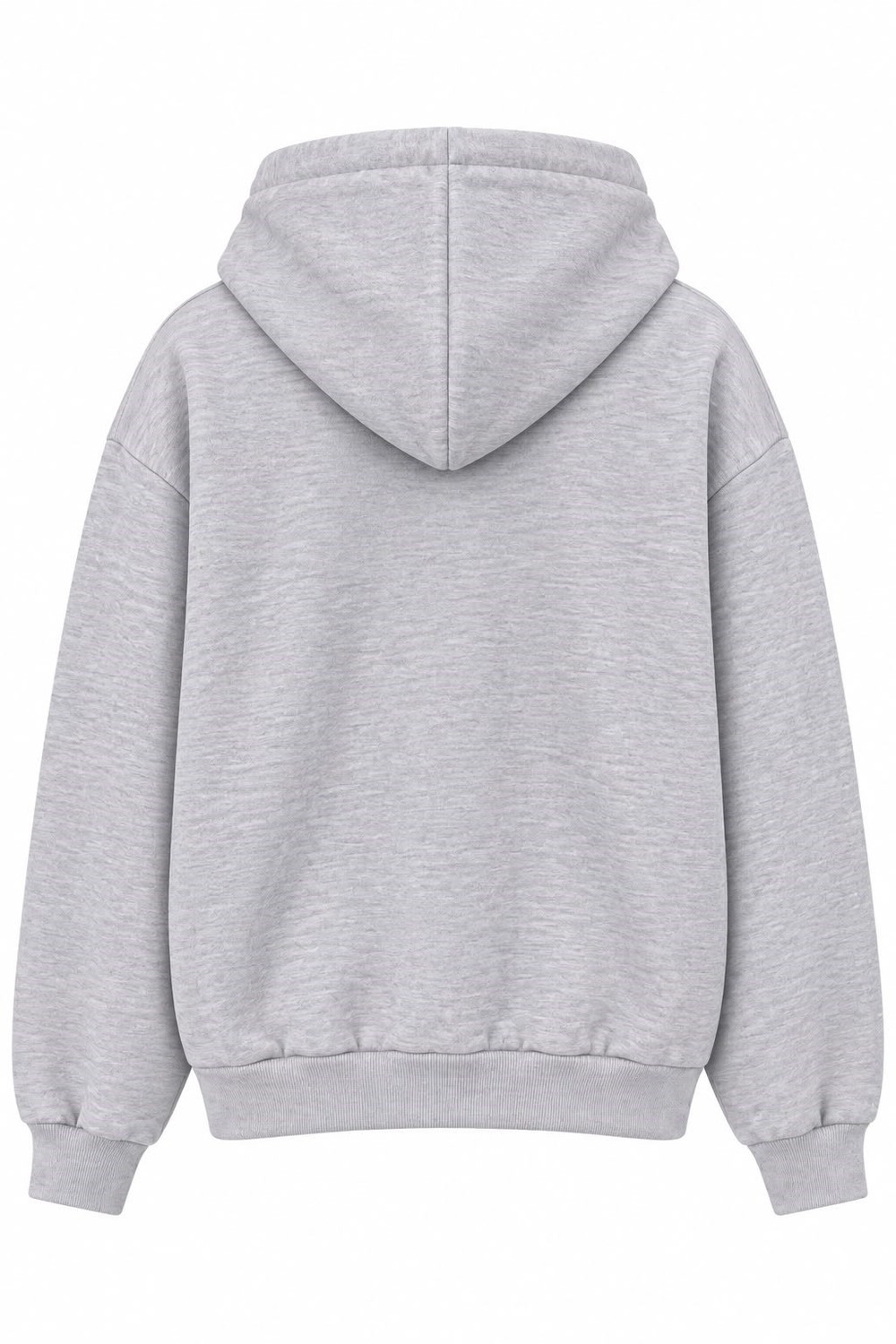 Kadın Baskılı Oversize Kapüşonlu Cep Detay Sweatshirt Gri