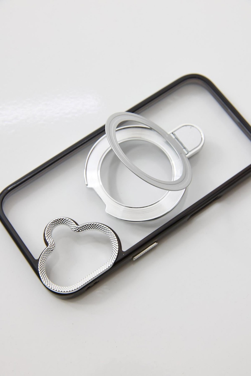 İphone 17 Uyumlu Magsafe Dönebilen Halkalı Kılıf Lens Korumalı Gri