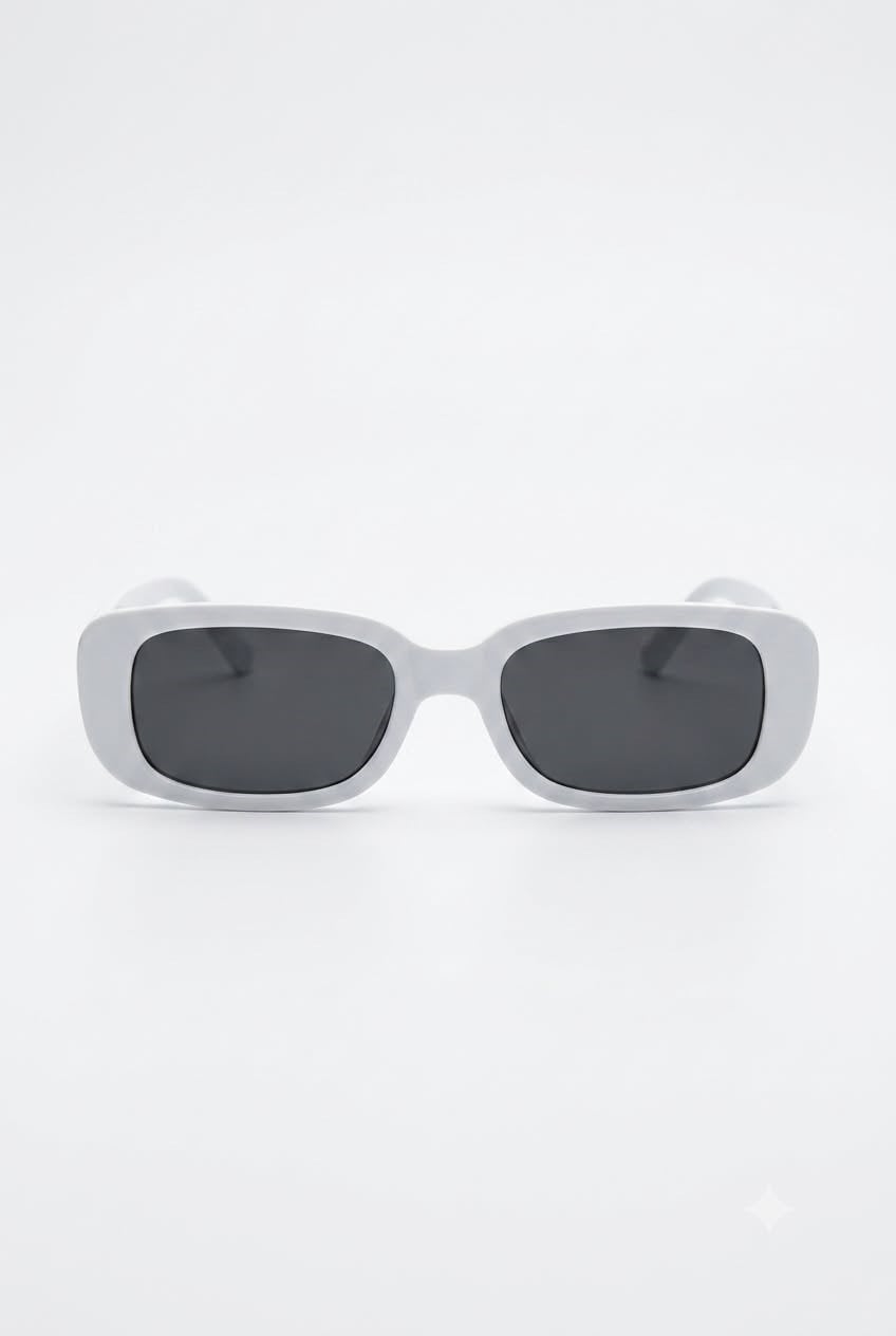 Dikdörtgen Beyaz Çerçeveli Güneş Gözlüğü