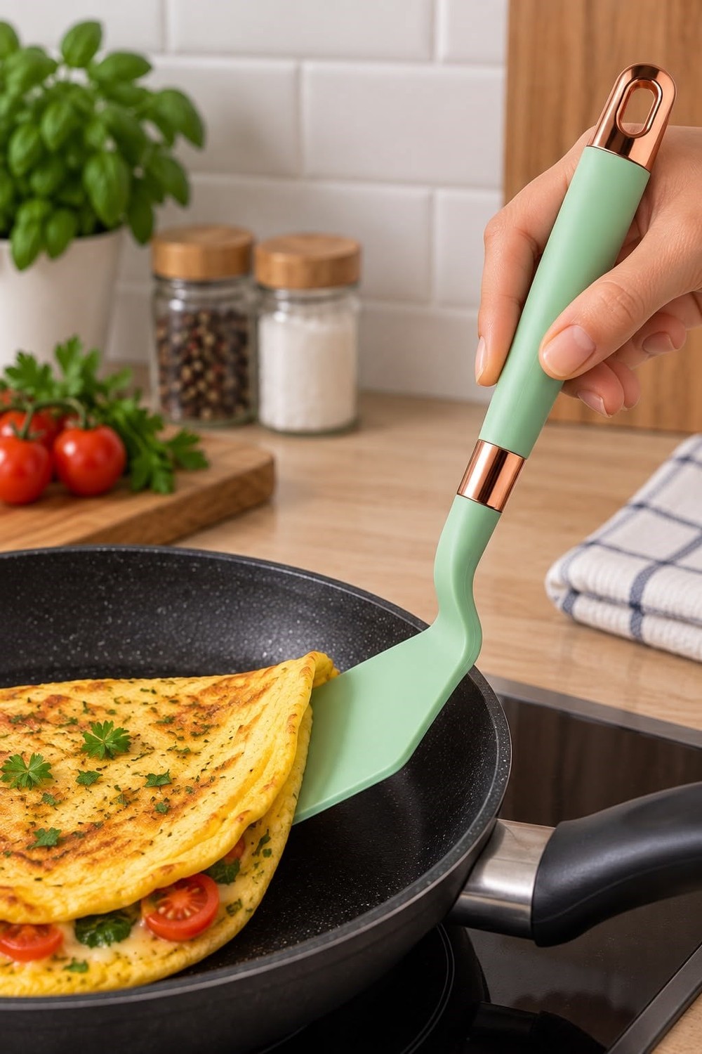 Silikon Kek Spatulası Yeşil