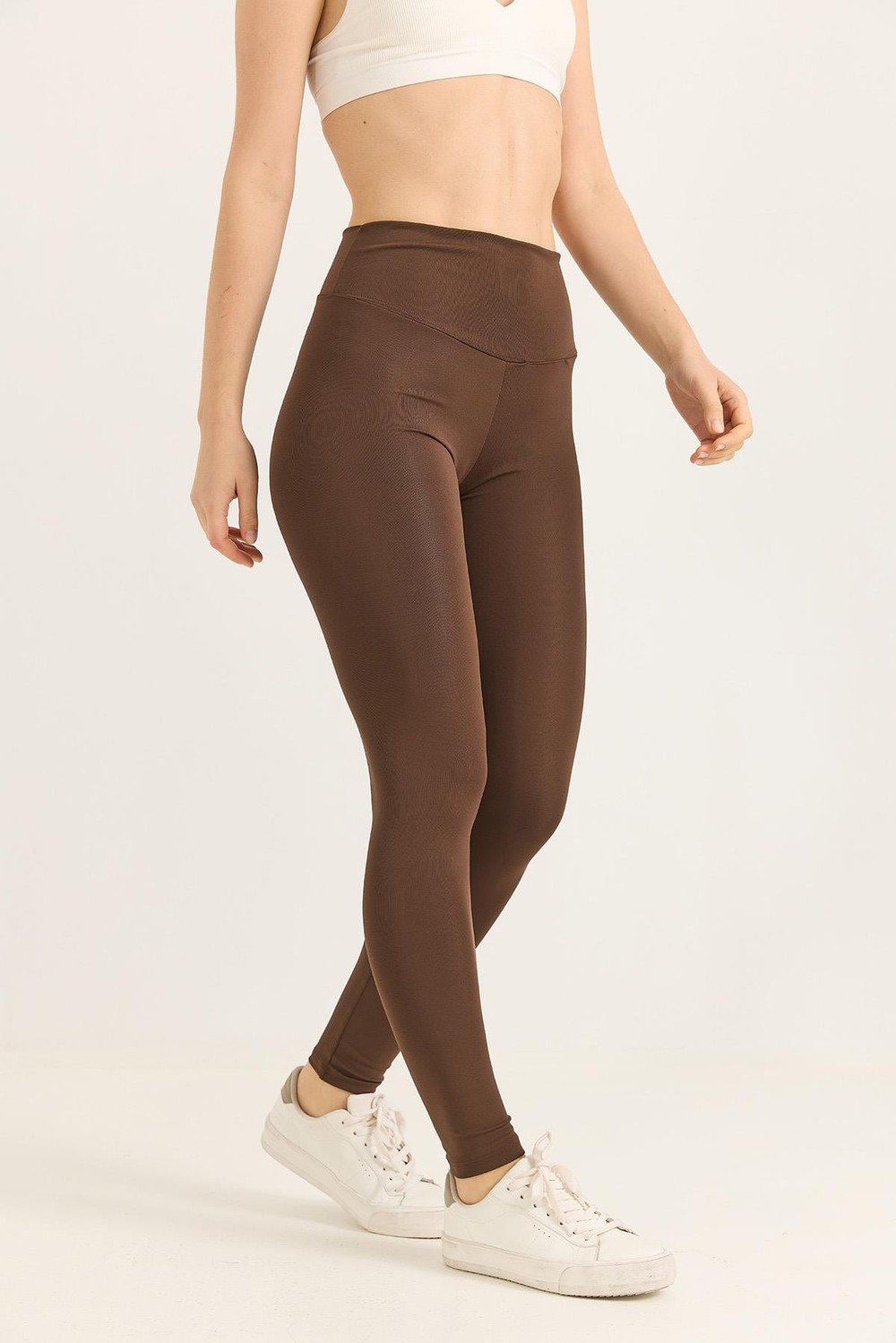Slim fit yüksek bel toparlayıcı Oysho Tayt Kahverengi