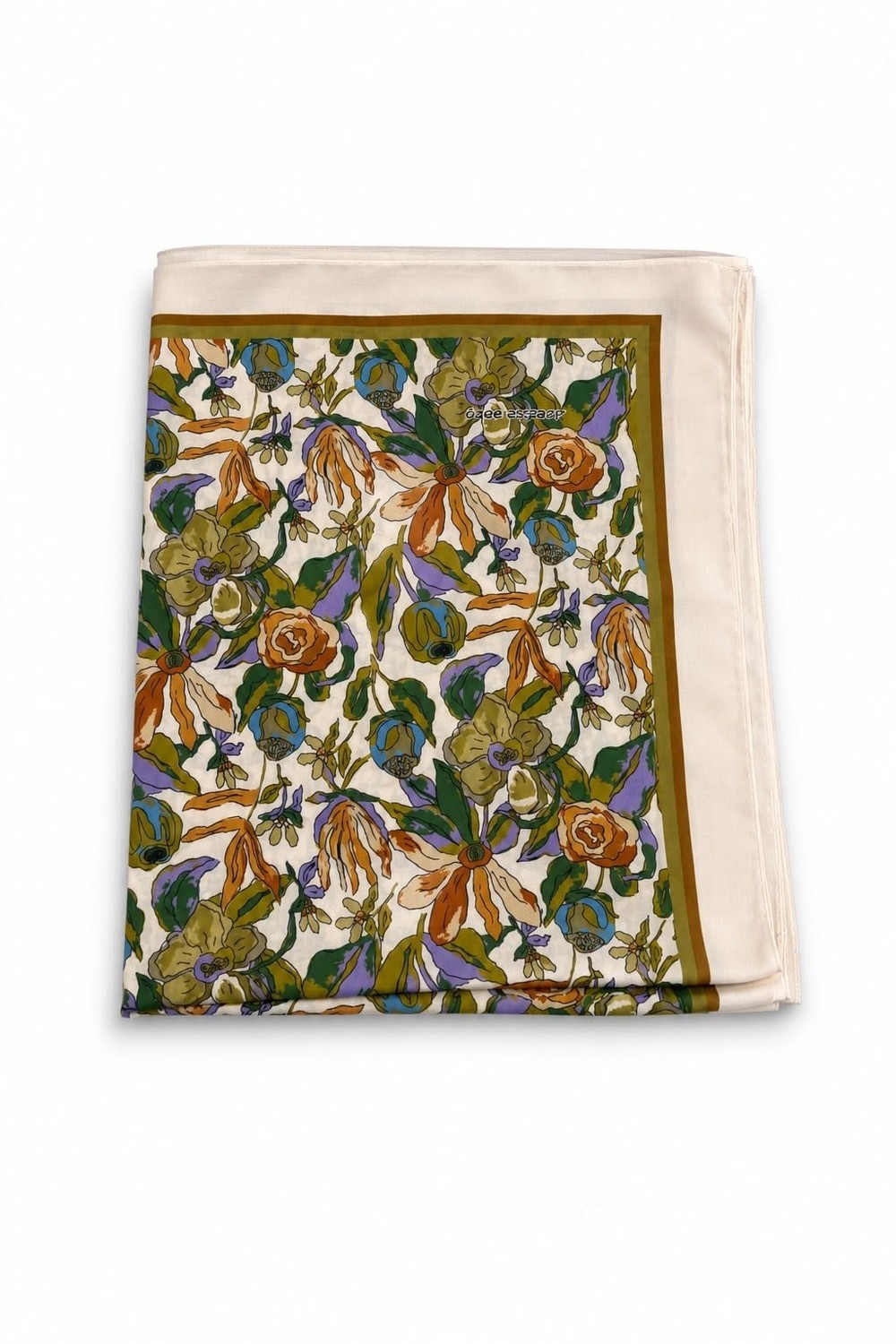 Kadın Soft Çiçekli 180X75 Ölçülü Şal Krem