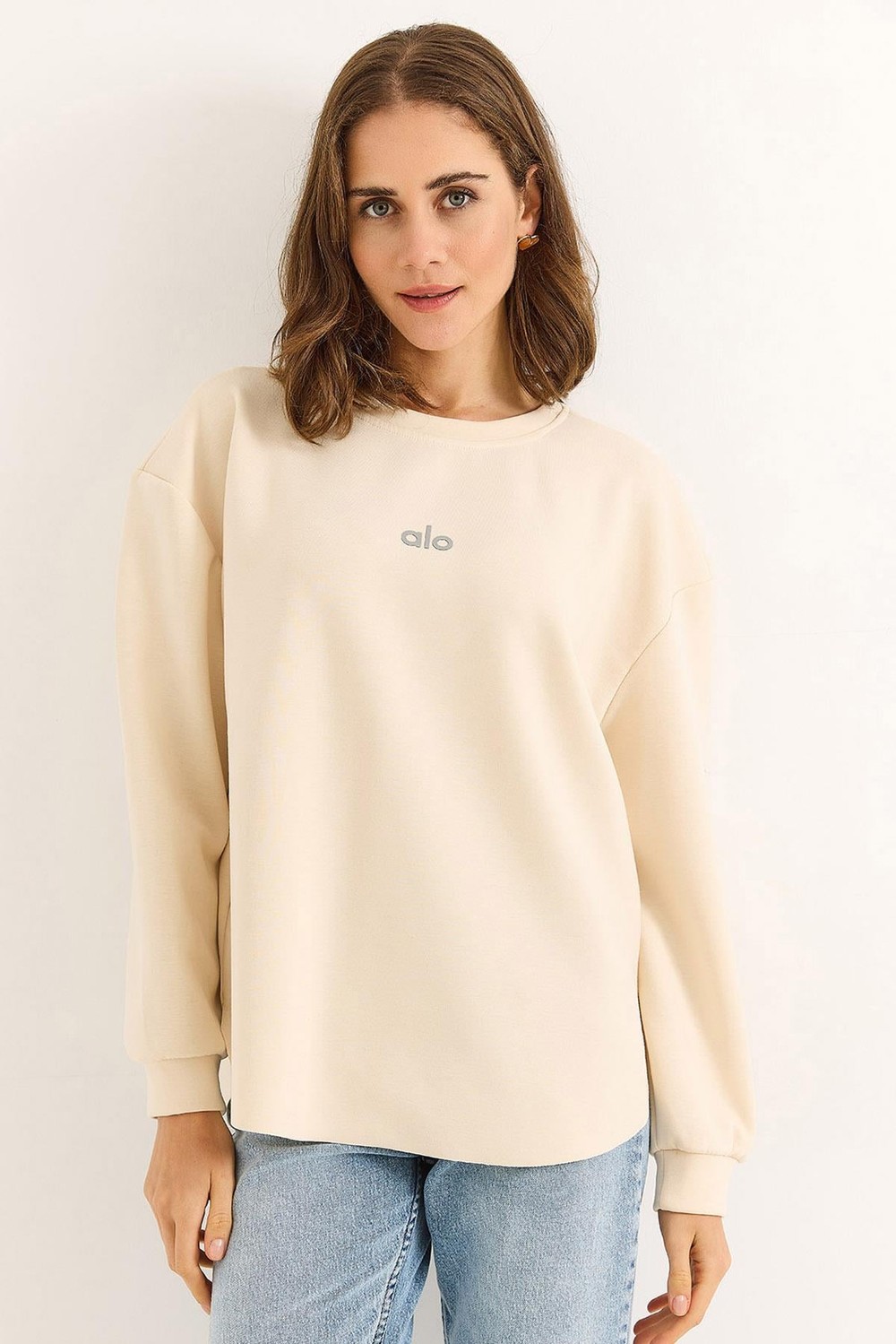 Kadın Modal Kumaş Yazı Baskılı Sweat