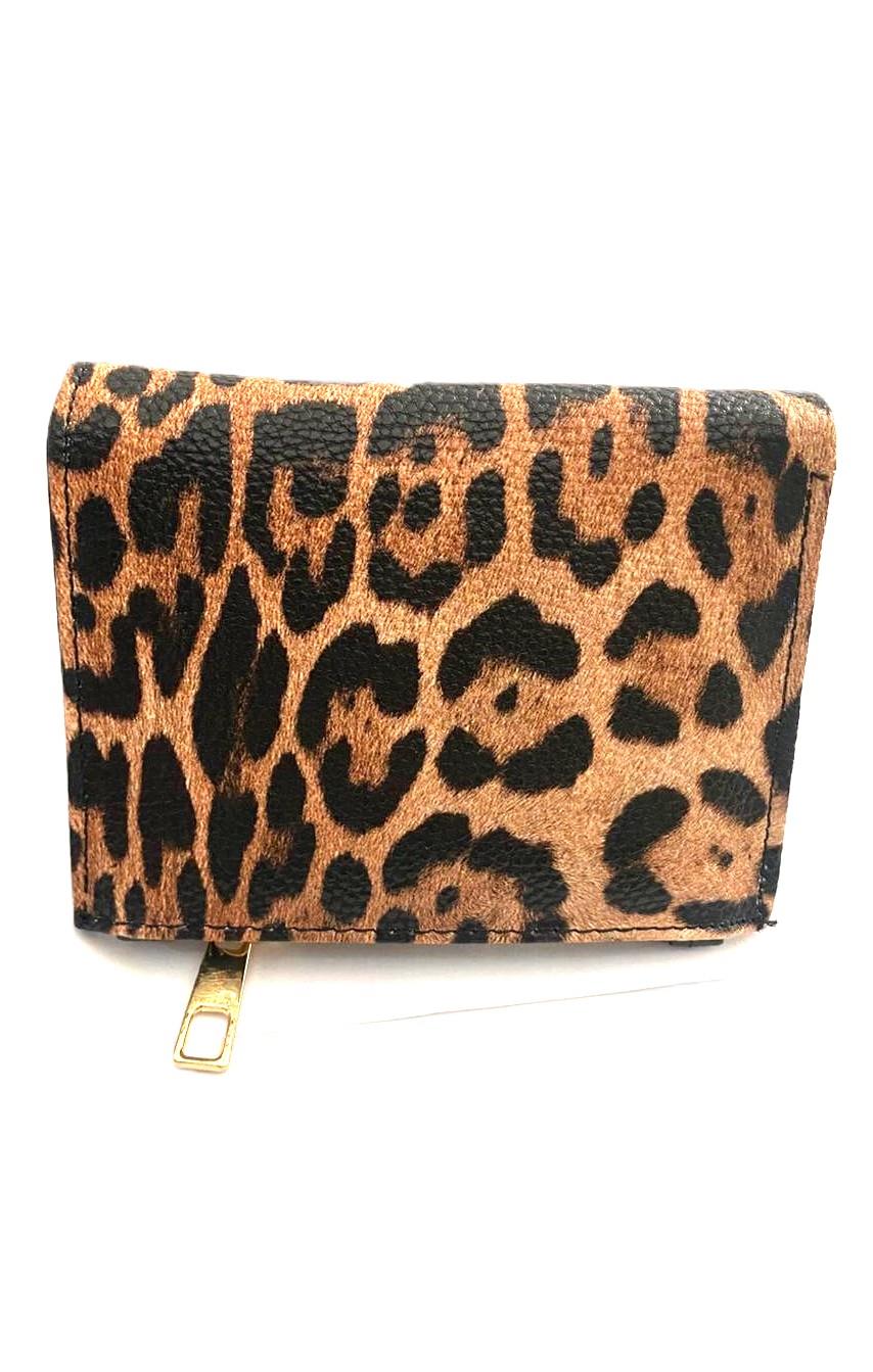 Leopar Desen Çıtçıtlı Kartlık Cüzdan