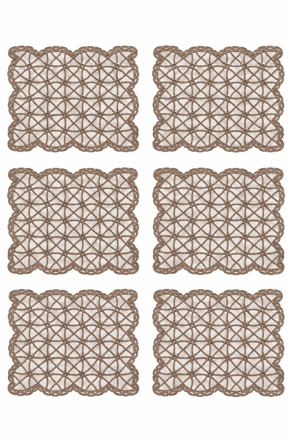 6lı Geometrik Desenlİ 40x28 Ölçülü Runner Vizon
