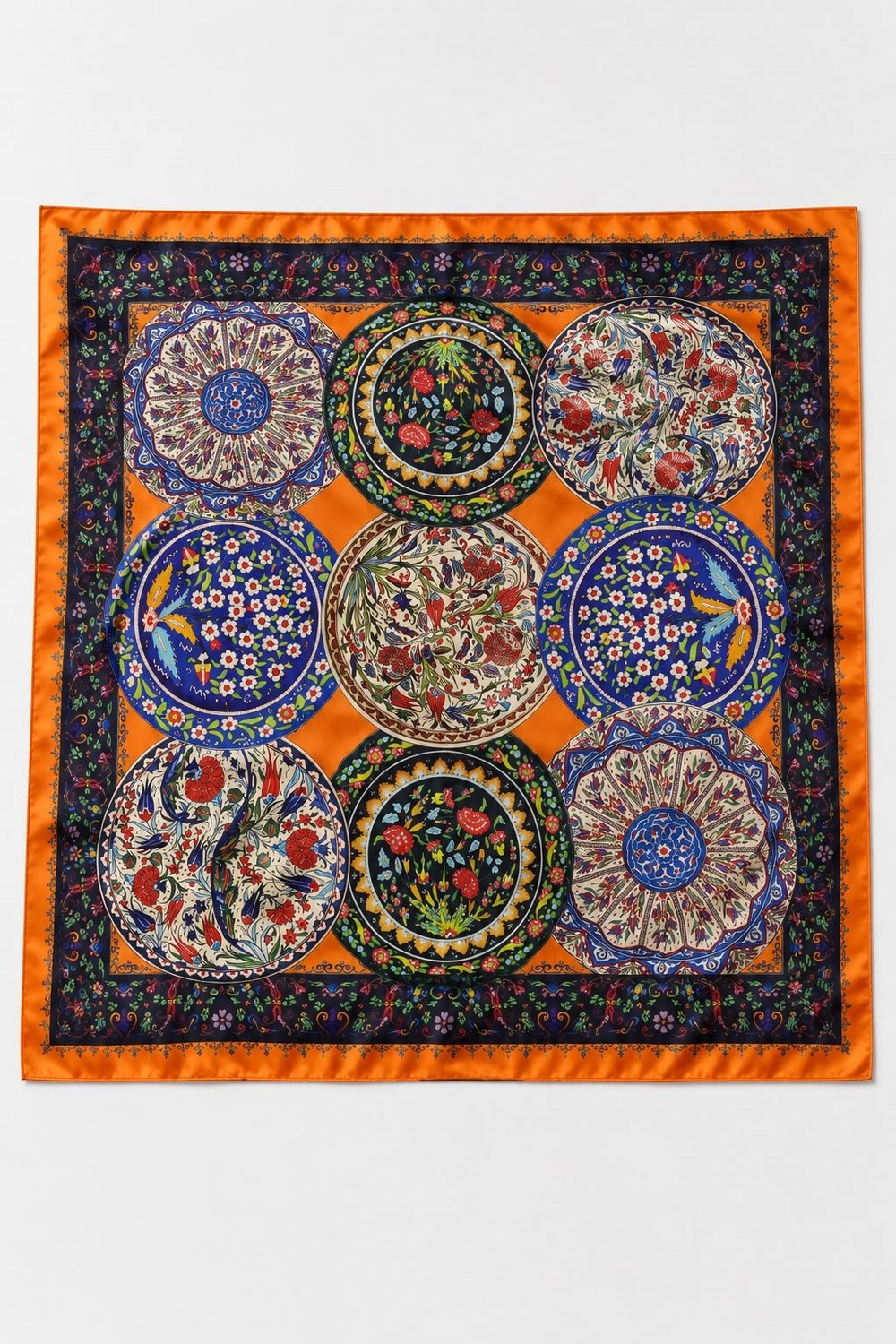 Kadın Mandala Desenli Fular Renkli