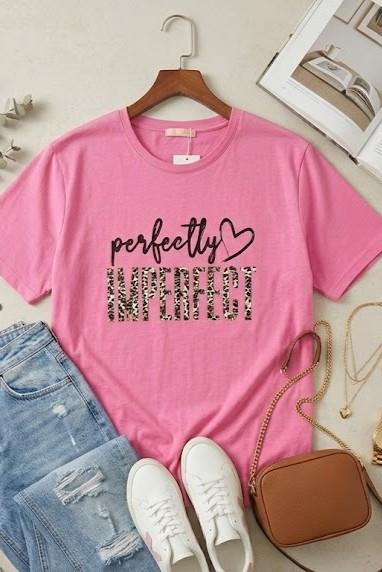 Kadın Bol Kesim Bisiklet Yaka Kısa Kol Tshirt Pembe