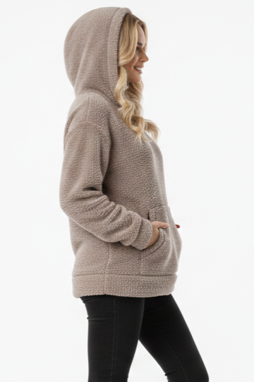 Kadın Kapüşonlu Welsoft Uzun Kollu Füme Sweatshirt