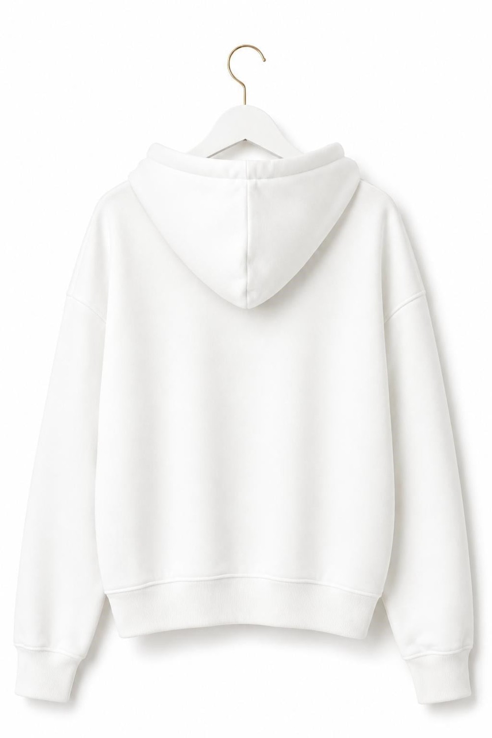 Kadın Kapüşonlu Fermuar Detaylı Cepli Sweatshirt Ekru