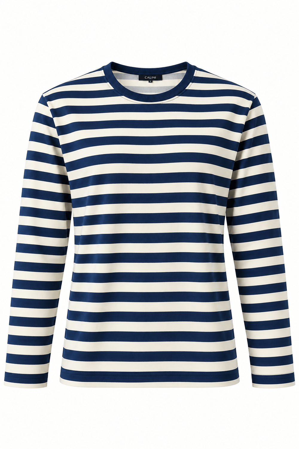 Kadın Çizgi Desenli Sweatshirt Lacivert