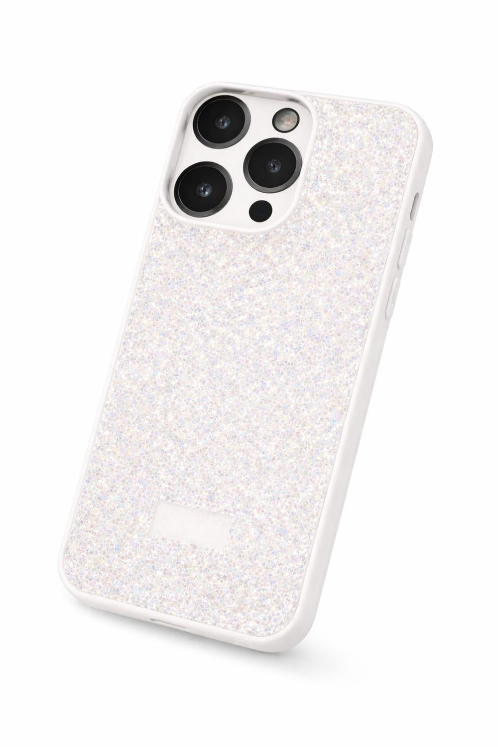 İphone 15 Pro Uyumlu Full Taş Detaylı Swarovski Kılıf Beyaz