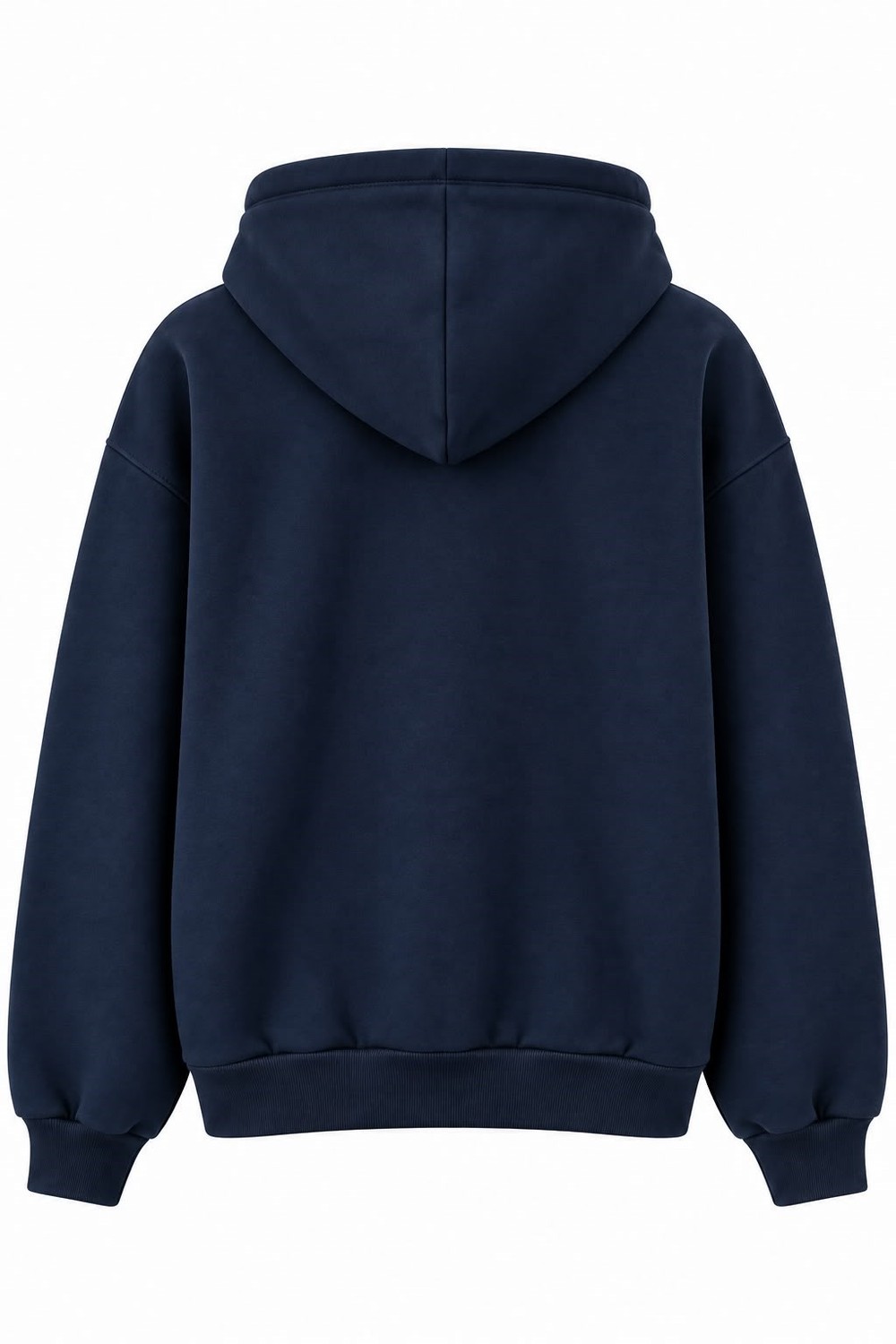 Kadın Baskılı Oversize Kapüşonlu Cep Detay Sweatshirt Lacivert