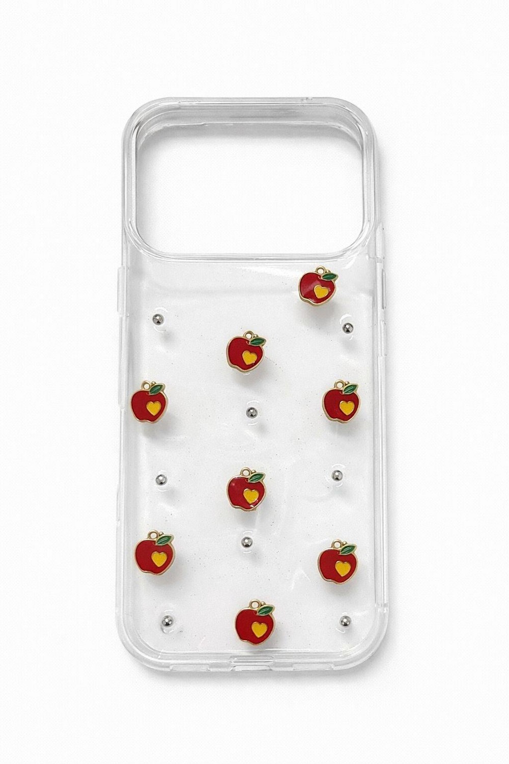 İphone 17 Pro Uyumlu Şeffaf Elma Figürlü Kılıf