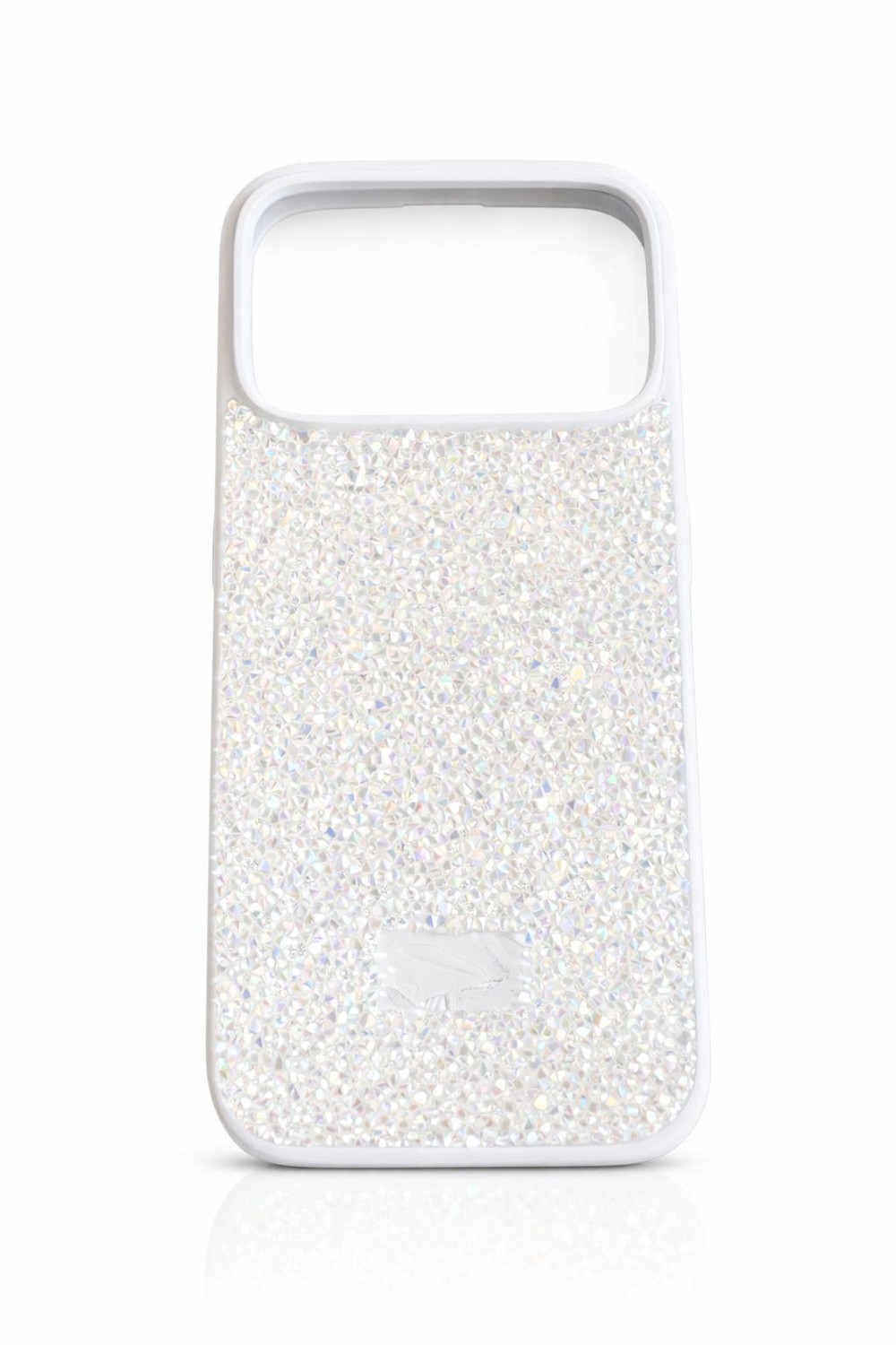 İphone 17 PRO Uyumlu Full Taş Detaylı Swarovski Kılıf Beyaz