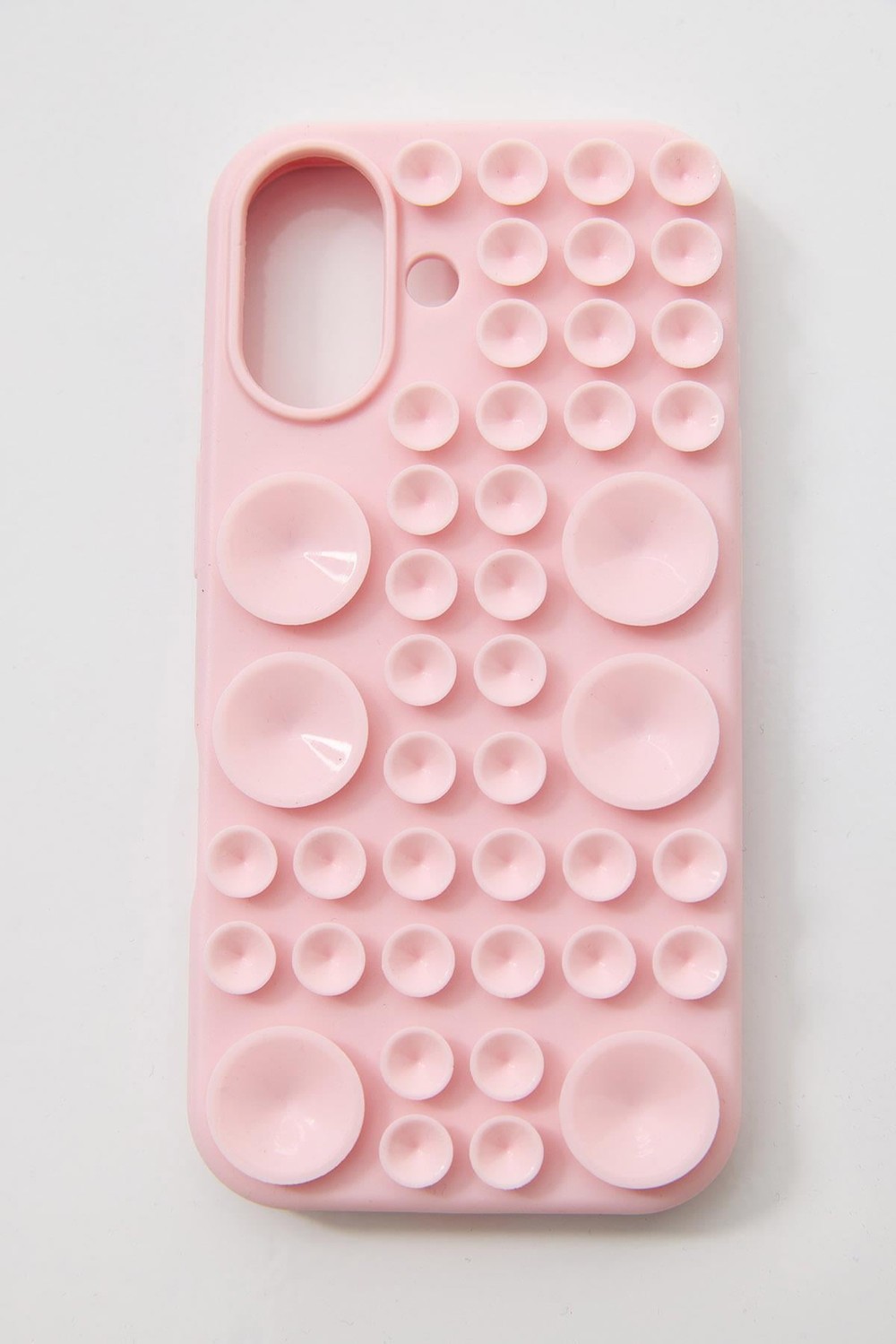 İphone  16  Uyumlu Vantuzlu ve Pop-it Özellikli Kılıf Pembe